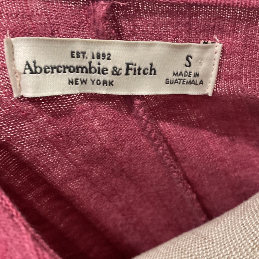 Abercrombie & Fitch Dress Womens Small Raspberry Ribbed Short Sleeve Mini - Picture 4 of 5